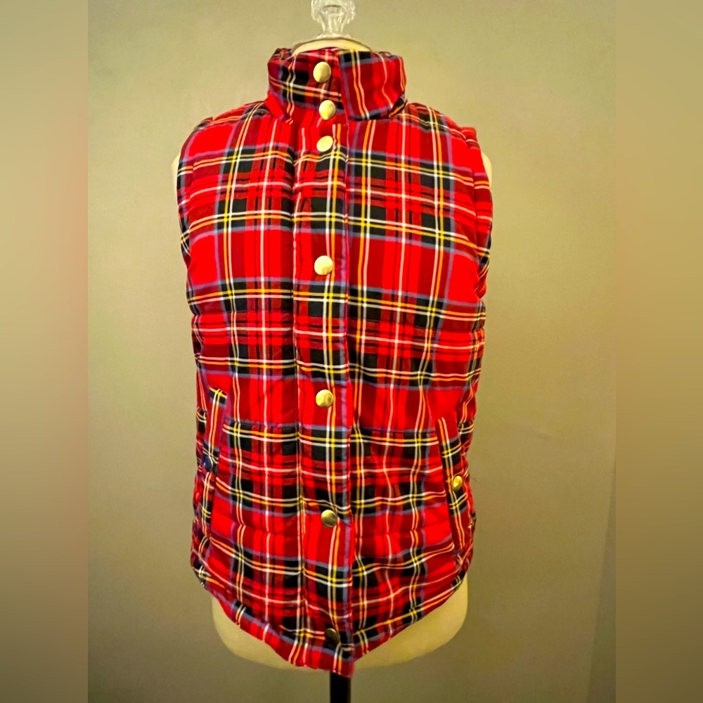 Gretchen Scott red plaid vest size S